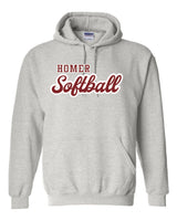 Homer Heat - Hooded Sweatshirt - Custom Script Softball