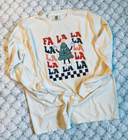 Fa La La Tree | Holiday Design | Retro Long Sleeve | Comfort Colors Long-Sleeve