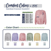 School/University/Group - Block Arched - Comfort Colors Colorblast Crewneck