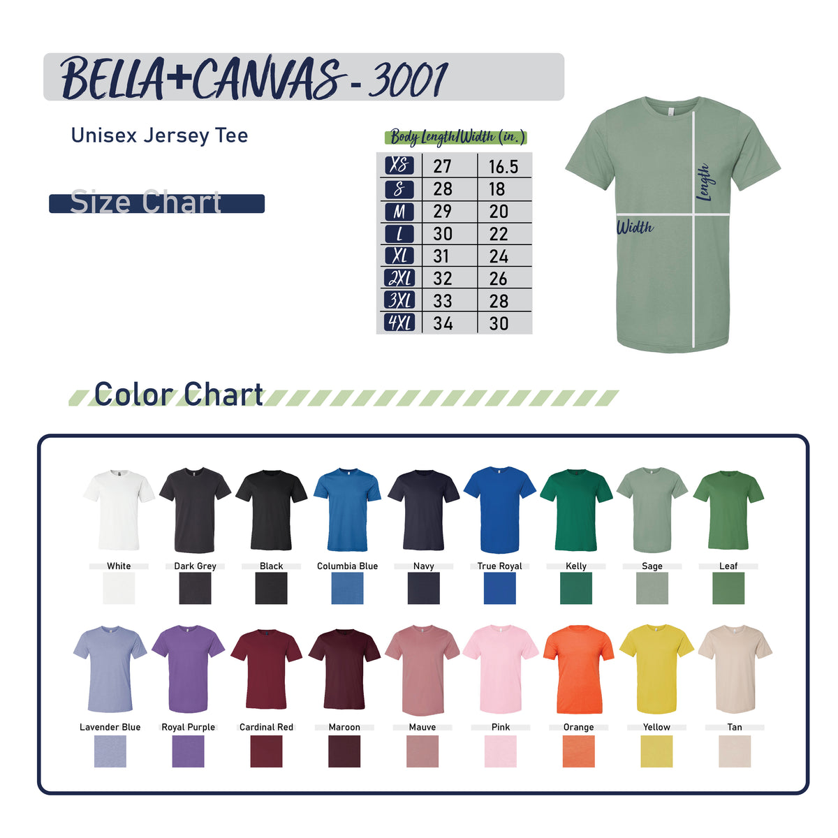 Bella+Canvas 3001 Unisex Jersey Tee