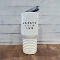 Sublimated 20oz Tall White Aluminum Vacuum Seal Tumbler