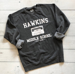 Stranger Things Hawkins Middle School Comfort Colors Crewneck