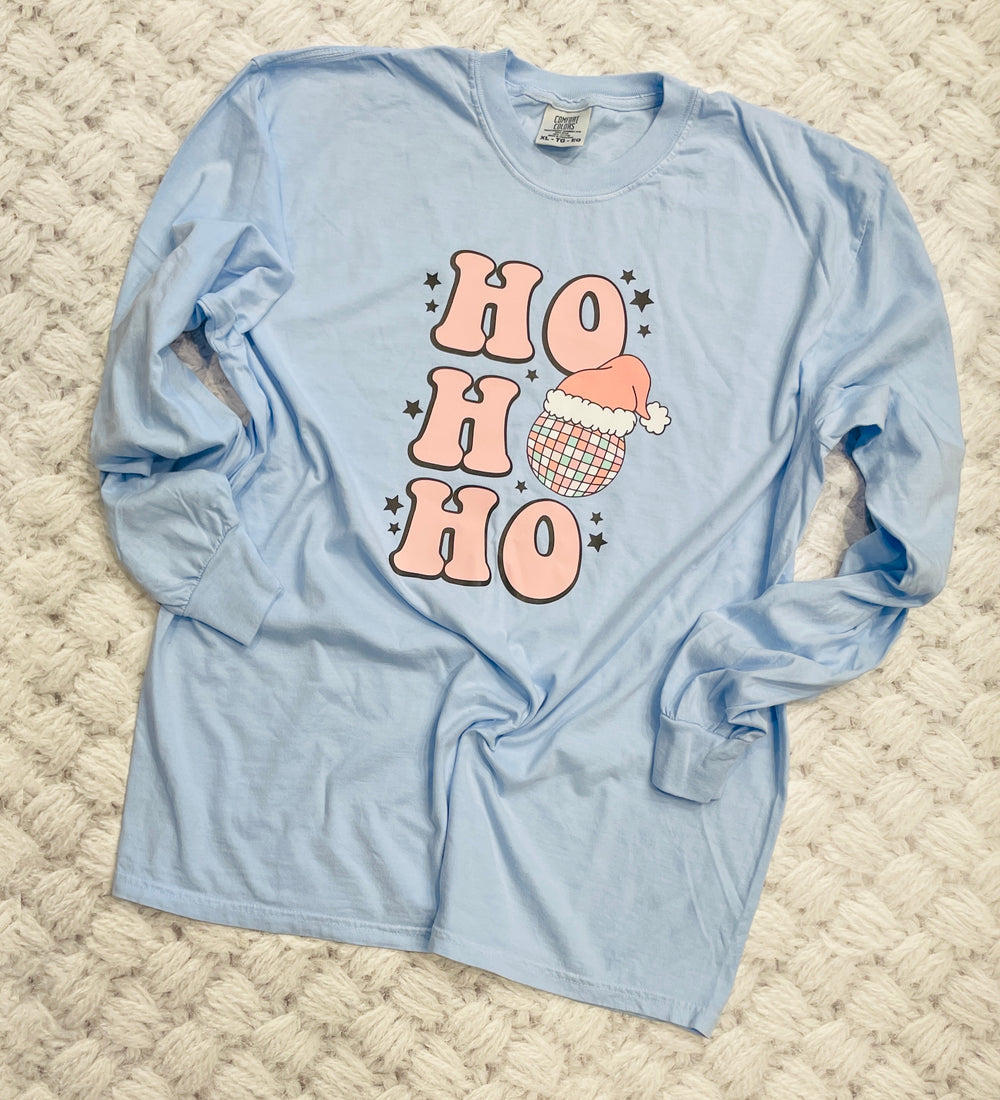 Groovy HO HO HO | Holiday Design | Retro Long Sleeve | Comfort Colors Long-Sleeve