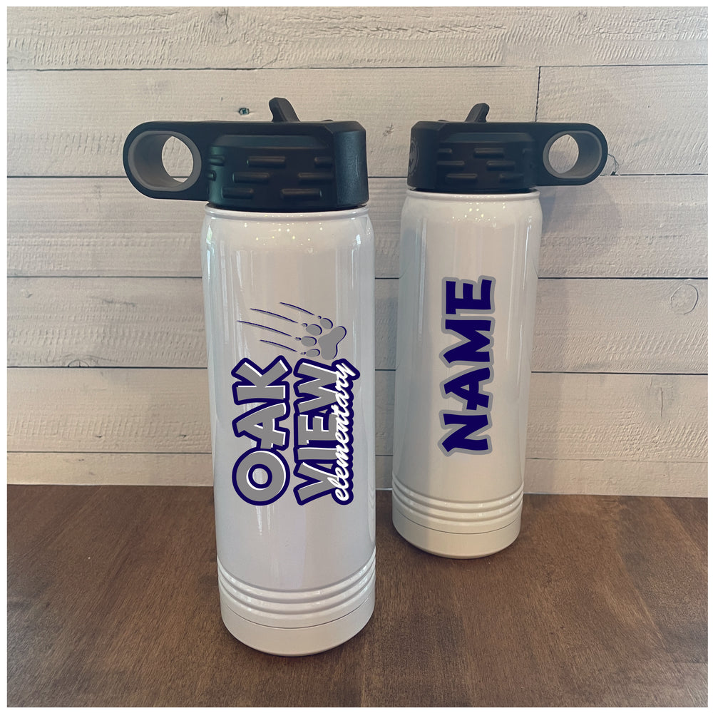 Oak View Sublimated 20oz Tall White Aluminum Vacuum Seal Water Bottle
