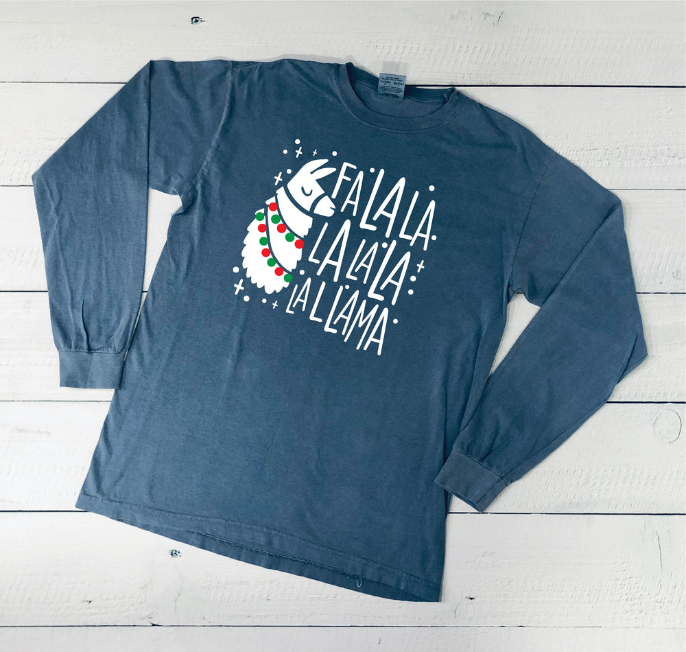 Fa Lala Llama Holiday - Comfort Colors Long Sleeve