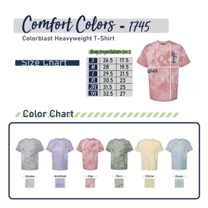 Large Block Lettering - Customized School Comfort Colors Colorblast T-Shirt