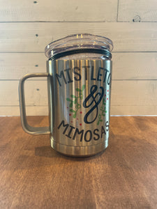 Mistletoe & Mimosas Sublimated 15oz Aluminum Vacuum Seal Tumbler