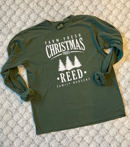 Personalized Christmas Tree Farm - Comfort Colors Long Sleeve