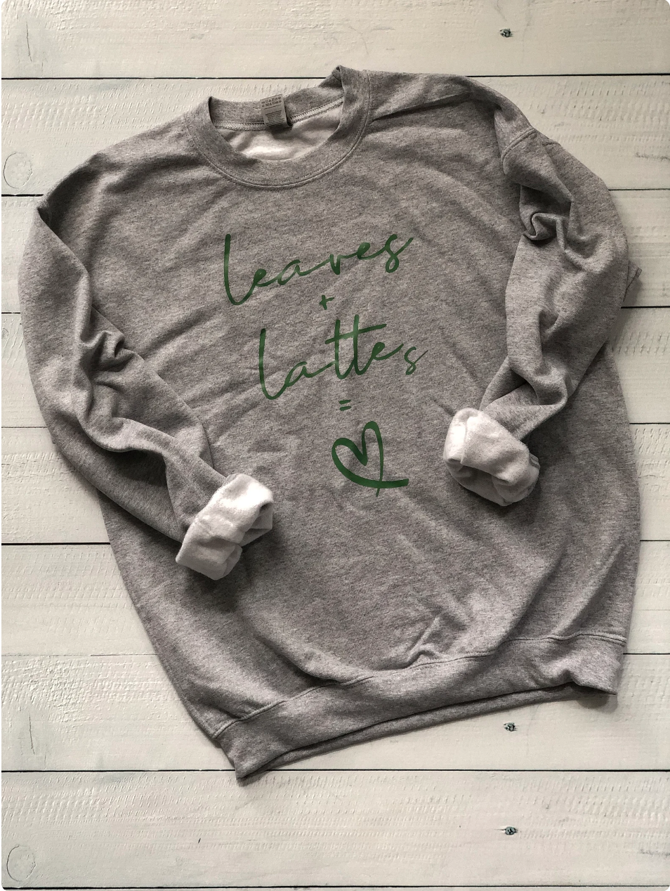 Leaves + Lattes = Heart - Gildan Crewneck Sweatshirt